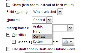 arabic typing in word
